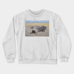 Fight for the Waterhole by Frederic Remington Crewneck Sweatshirt